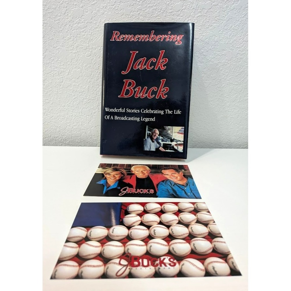 Remembering Jack‎ Buck by Rich Wolfe Hardcover and 2 JBuck's Postcards New